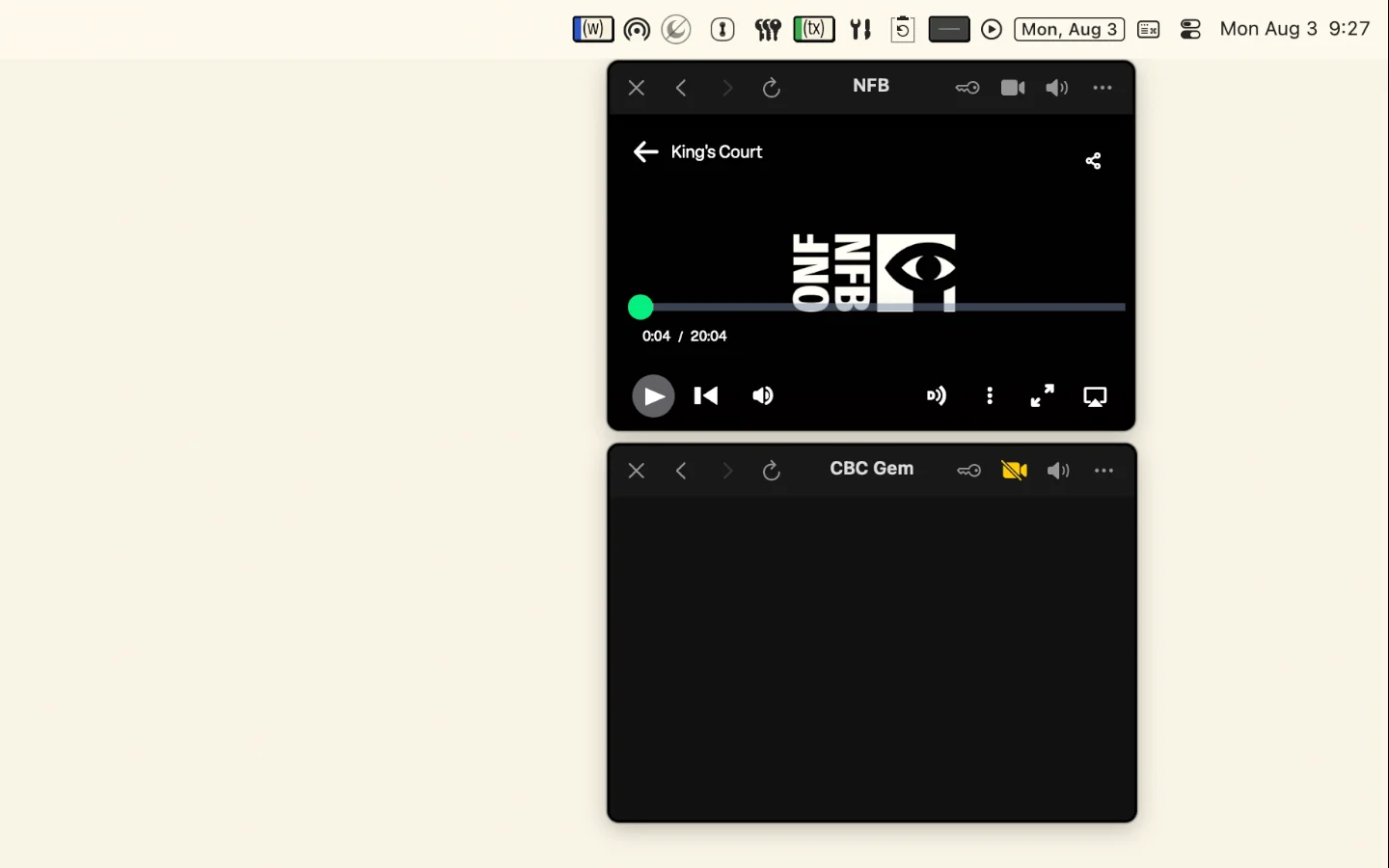 Audio-only mode with the video hidden