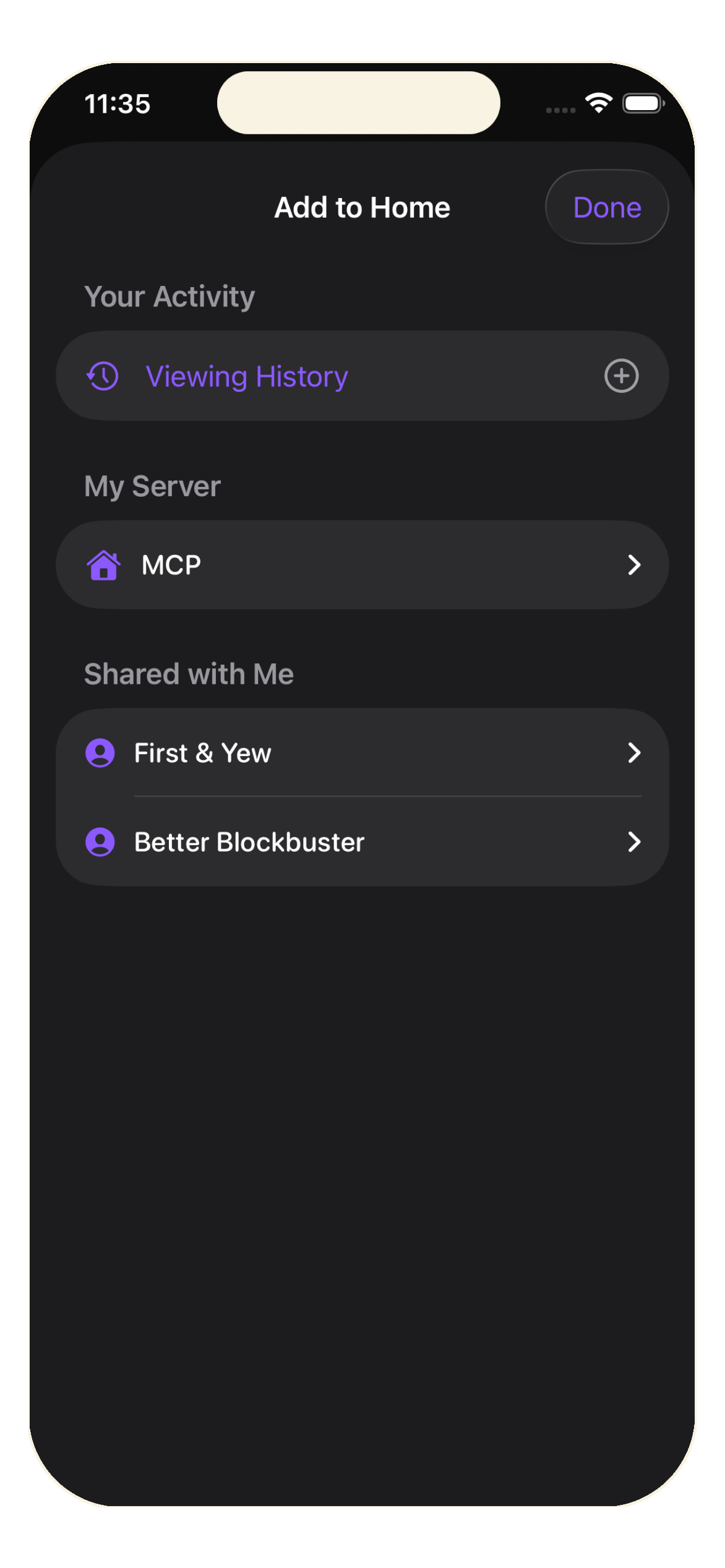 A compact RoostDASH server list