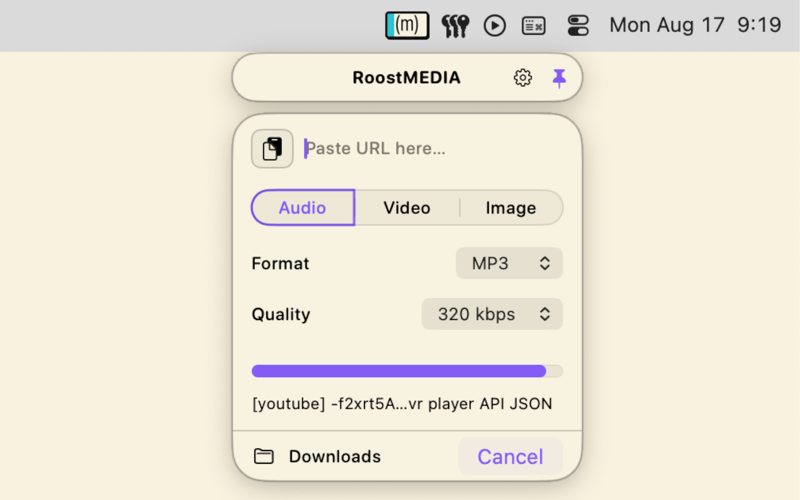 RoostMEDIA downloading a file